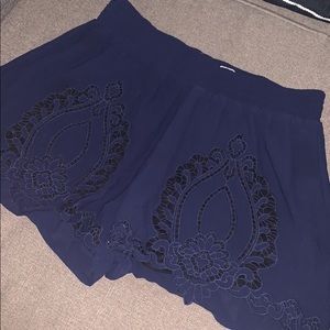 Navy Lace Detail Short